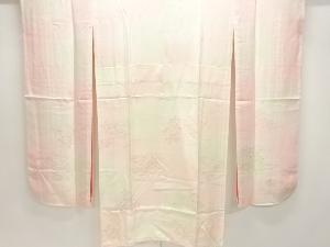 青海波に花模様織出し単衣振袖用長襦袢